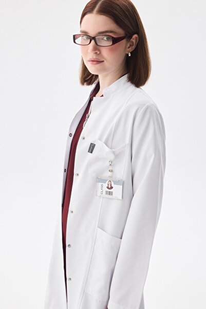 Class Üniforma Beyaz Hemşire Eczacı Doktor Öğretmen Önlüğü - Hakim Yaka