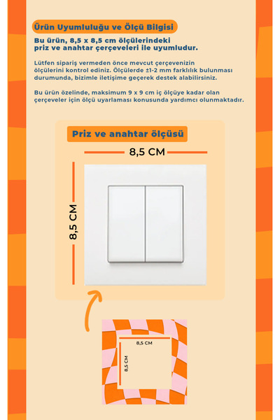 To Design Lab Ornament decorativ colorat pentru priză, compatibil cu prize de 8,5 cm - Cadru pentru priză