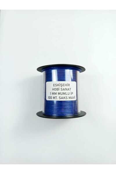 Eskişehir hobi sanat Saks Blue 1.0 Mm 100 μέτρα Κερωμένο νήμα δερμάτινο νήμα ...