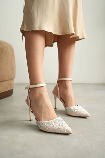 Belinora Γυναικεία Μπεζ Πέτρινα Παπούτσια με Τακούνι TR08MS22B