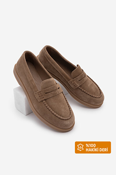 Marjin Γυναικεία παπούτσια από γνήσιο δέρμα με λεπτομέρεια από σχοινί, μοκασί...