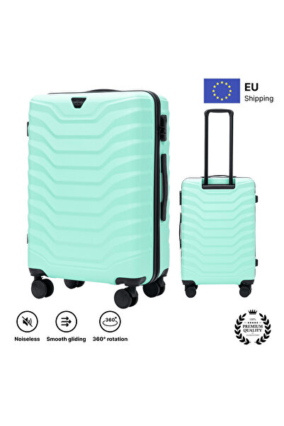 wings Valiză mică de cabină XS, TSA, 4 roți, ABS, lacăt de mână 28L, verde