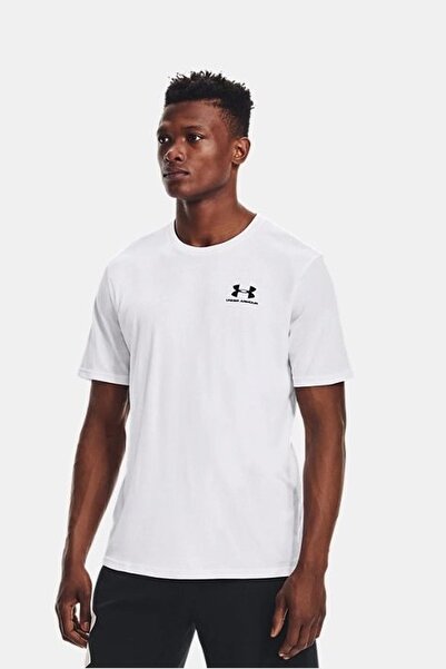 Under Armour Sporstyle Left Chest Erkek Beyaz Tişört 1326799-100