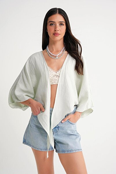 Hiccup Mixray Textured V-Neck Bolero Blouse