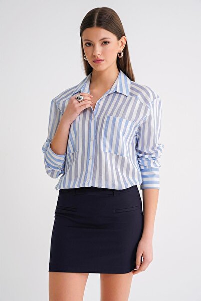 Hiccup Mixray Striped Poplin shirt with Functional Pocket