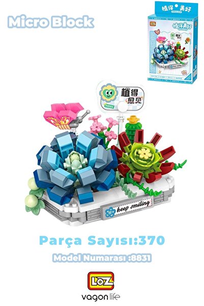 Vagonlife LOZ Micro Block Serisi Kar Lotusu Çiçek Buketi Figürü 370 Parça Oyu...
