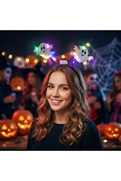 Gift Design Coroană de Halloween cu fantome LED, design fermecător și misterios