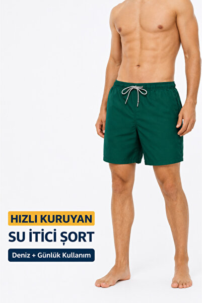 Man Siyah Standart Beden Mayo Deniz Şortu