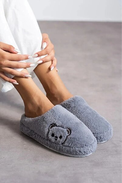 maxey Χριστουγεννιάτικες παντόφλες από βελούδινο υλικό με αρκουδάκια