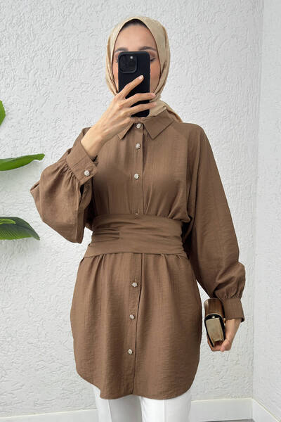 Salih Çelebi Τουνίκ με ενσωματωμένο ζώνη 2217 -MINK