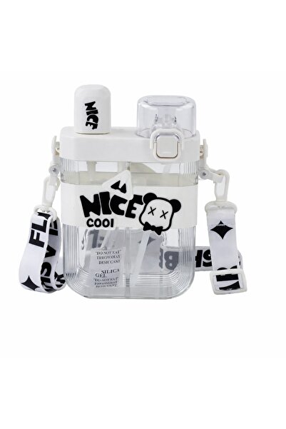 TUMBA'S Çift Bölmeli Nice Cool Matara, Çift Kapaklı, Pipetli Çocuk Suluk Okul...