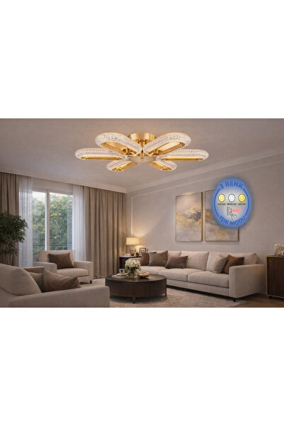bestof tasarım ELİPSE Model 6'lı 3 Renk Modlu Ledli Gold Modern Tavana sıfır ...