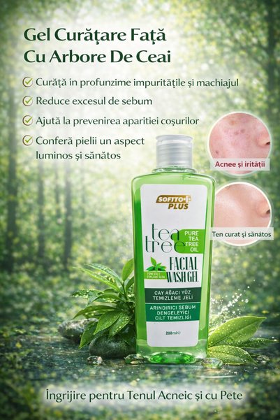 Softtoplus Romania Gel Curățare Față Cu Arbore De Ceai - 200 ml