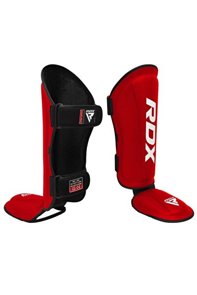 RDX Protectie tibie T1, piele, rosu/alb, XL