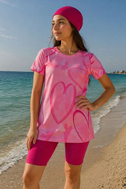 Modomood Κοριτσίστικο μπλουζάκι, σκουφάκι κολύμβησης, καλσόν 3 τεμαχίων Lilac...