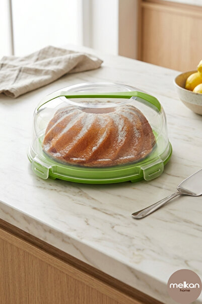 Melkan Home Cake Jar & Pastry Jar Locked Lid Cake Jar 7 Liters Milenyum Green