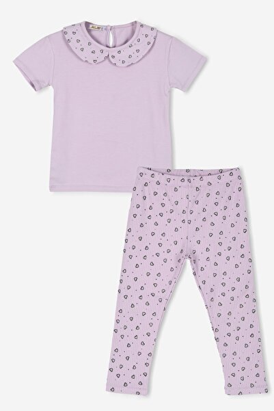 ALG Girls' Two-Piece Set - Soft Stretchy Fabric with Mini Hearts (One Size, R...