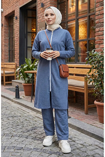 sefamerve Fermuarlı Eşofman Takım 3044-15 İndigo