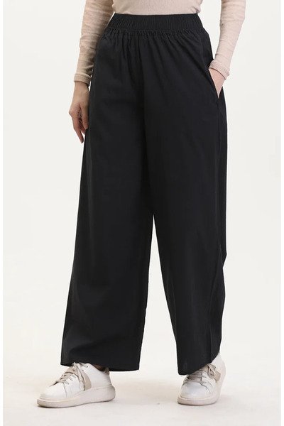 sefamerve Beli Lastikli Kot Pantolon 2734B-01 Siyah