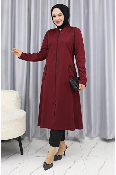 sefamerve Καπάκι με φερμουάρ με λεπτομέρεια τσέπης 1642-03 Claret Red