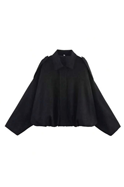 Orions Collection Υπερμεγέθης σουέτ γυναικεία μπουφάν με λεπτομέρεια επωμίδων...