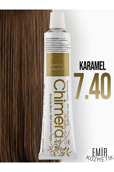 CHİMERA Yarı Bitkisel Saç Boyası No 7.40 - Karamel 60ml + Pierra Oksidan 60ml
