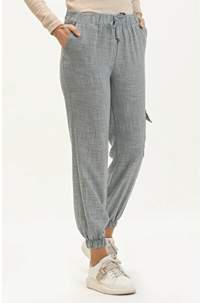 sefamerve Γκρι 1147B-01 Model Elastic Waist Cargo Παντελόνι