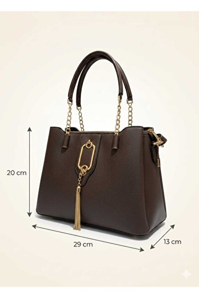 ZİVORA Γυναικεία τσάντα ώμου 4 τμημάτων με χρυσά αξεσουάρ - Σταυρός λουράκι