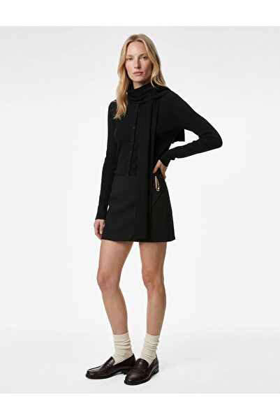 Koton Μίνι σορτς φούστα διπλό πέτο με λεπτομέρεια αξεσουάρ