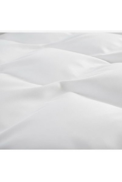 METİNEV Battal size ruffle beige white cotton satin bedding set