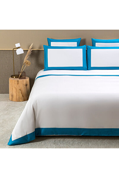 METİNEV Turquoise White Oversize Duvet Cover Set - King Size