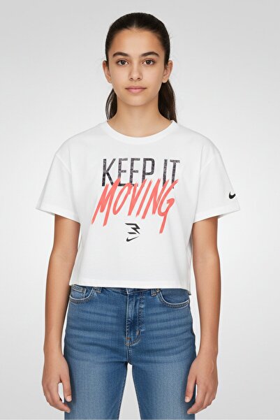 Nike 3Brand by Russell Wilson Kids Girl Sportswear Fit Crew Neck Graphic Top,...