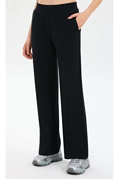 SKECHERS S2610152 W Essential Wide Leg Sweatpant Kadın Eşofman Altı SİYAH