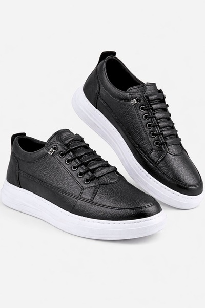 MY GROSS SHOES Erkek Siyah Akıllı Bağcıklı Günlük Hafif Poli Dikişli Taban Yü...
