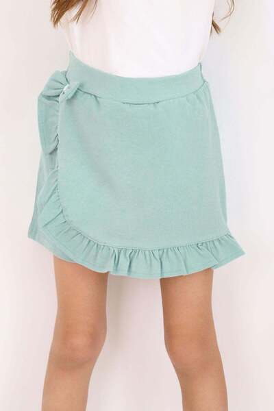 Breeze Κοριτσίστικο σορτς φούστα με αξεσουάρ φιόγκο και βολάν 6-10 ετών, νερο...