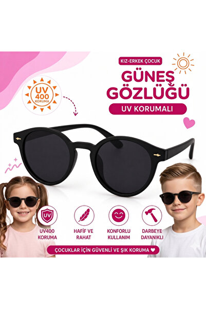 synshop Uv400 Protection Girls Boys Kids Sunglasses Black Model Lightweight D...