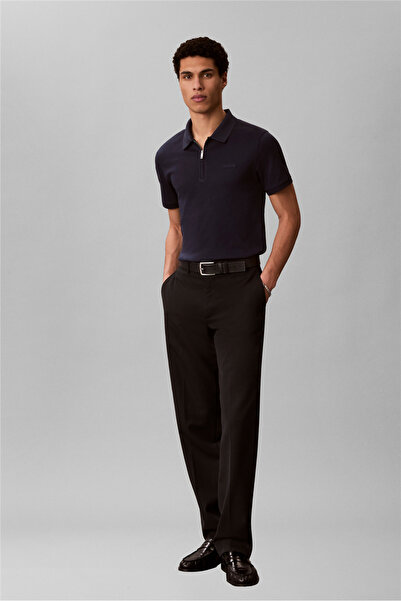 Calvin Klein تي شيرت SS Slim Supima Zip Polo للرجال ذو ياقة بولو