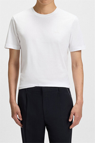 BOSS Thompson Erkek Bisiklet Yaka T-Shirt Beyaz