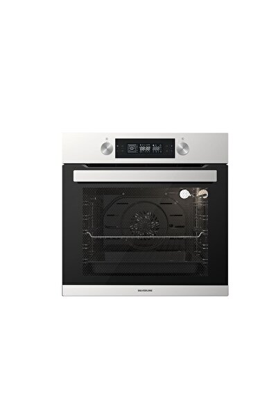 Silverline BO6505X01 S5 İnox-Siyah Cam Ankastre Fırın 14 Programlı Pizza Taşı...