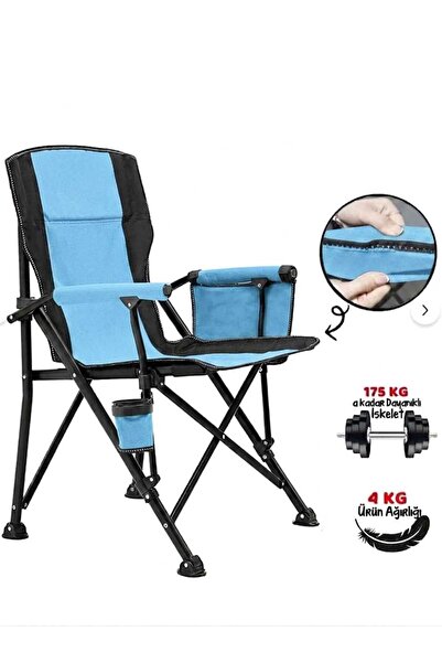 Genel Markalar Lüks Katlanabilir Kamp Sandalyesi Mavi
