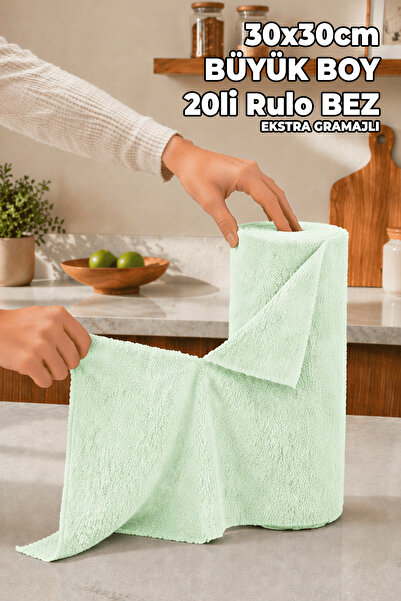 Destpak 20 Pcs(Green) Roll Microfiber Cloth Detachable Micro Fiber Cloth Qual...