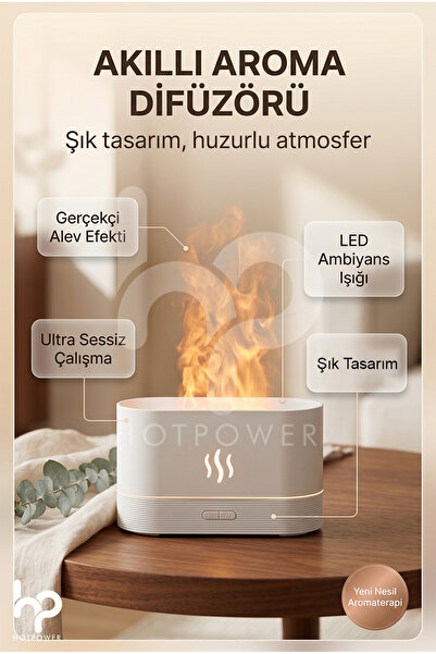 HOT POWER Aroma Difüzör Hava Nemlendirici Ultrasonik Soğuk Sis Makinesi LED A...