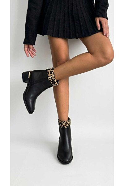 Luvesta luvestashoes fermuarlı bilek Leopar detaylı bot