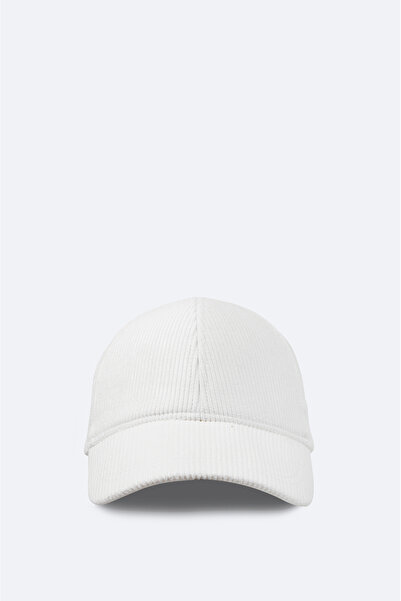 Avva Men's Ecru Corduroy 100% Cotton Sports Hat A32y9203