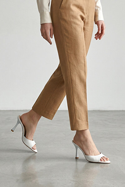 Gökhan Talay Zafira Εύκαμπτη Μαλακή Αντιολισθητική Σόλα (8 εκ.) Λευκό Δέρμα Γ...