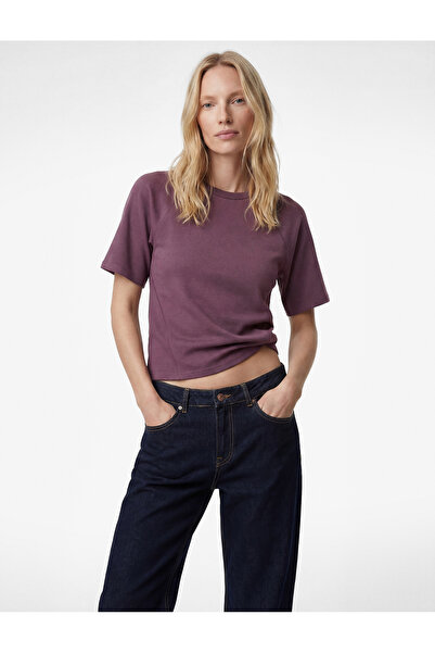 Koton Μπλουζάκι από ύφασμα Modal με κοντό μανίκι και λαιμόκοψη ποδηλάτου