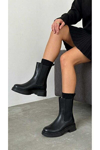 Luvesta Shoes Chelsea Bot Mat Siyah