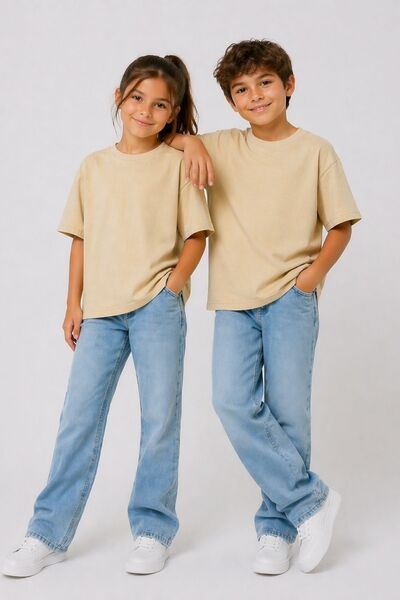 ZUZUNGA Tricou unisex de bază cu mânecă scurtă pentru copii