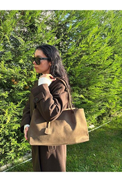 lalettobags حقيبة كبيرة من جلد الغزال للنساء