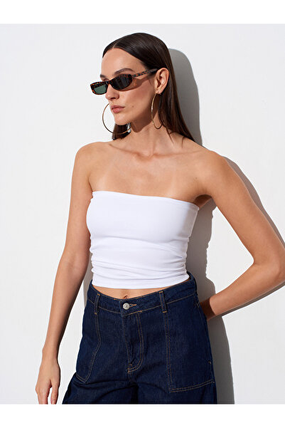 Dilvin 20659 Τοπ χωρίς τιράντες - Λευκό